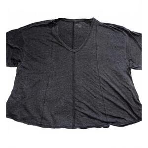 American Eagle washed black heathered oversized v-neck t-shirt